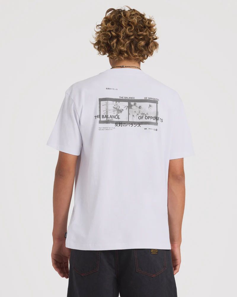 RVCA MENS PALM REEL SS TEE - WHITE