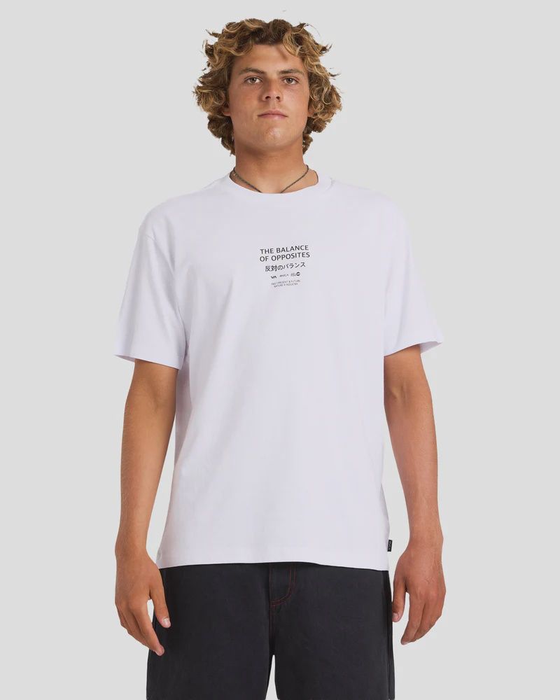 RVCA MENS PALM REEL SS TEE - WHITE