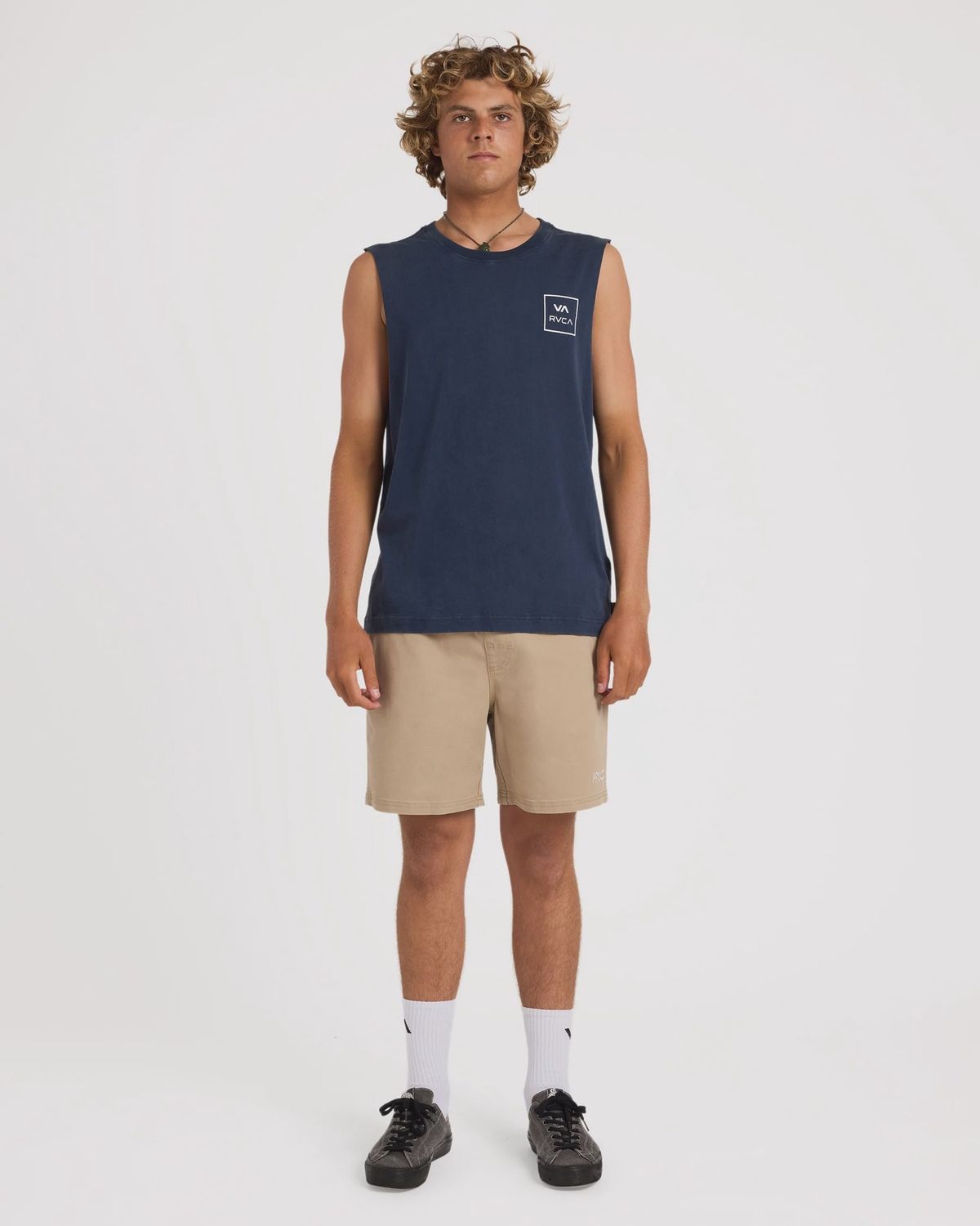 RVCA MENS VA ALL THE WAYS MUSCLE - NAVY MARINE