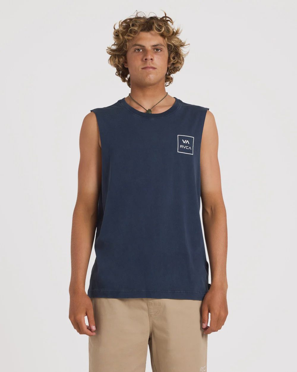 RVCA MENS VA ALL THE WAYS MUSCLE - NAVY MARINE