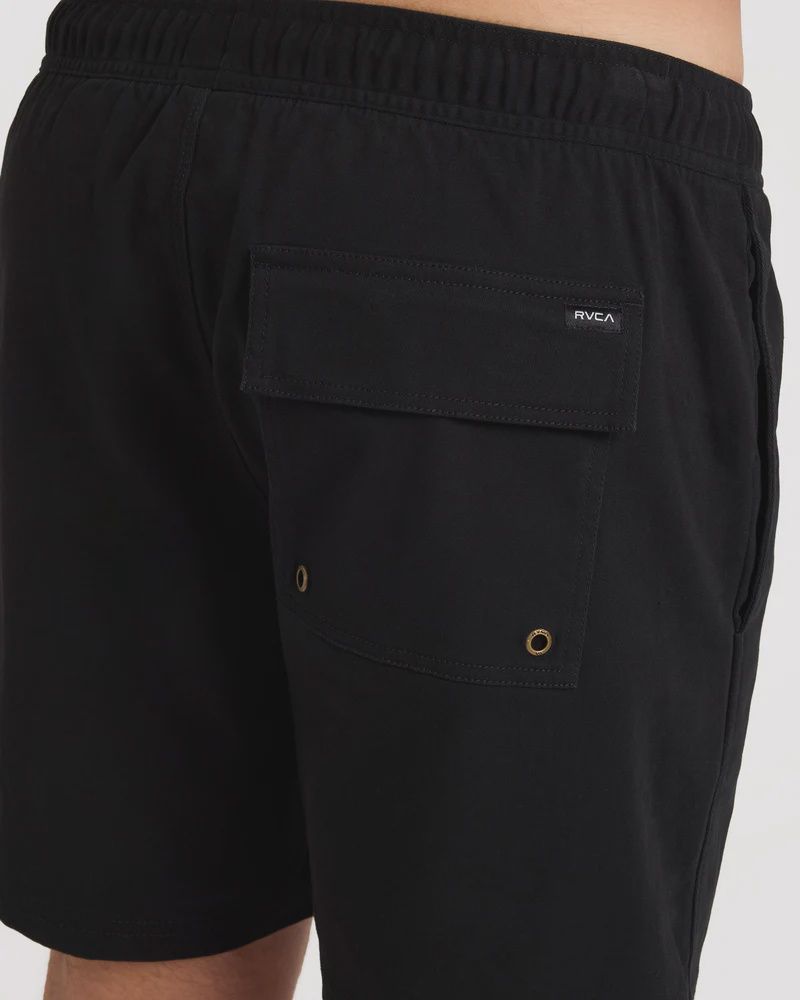 RVCA MENS ESCAPE ELASTIC SHORT - BLACK