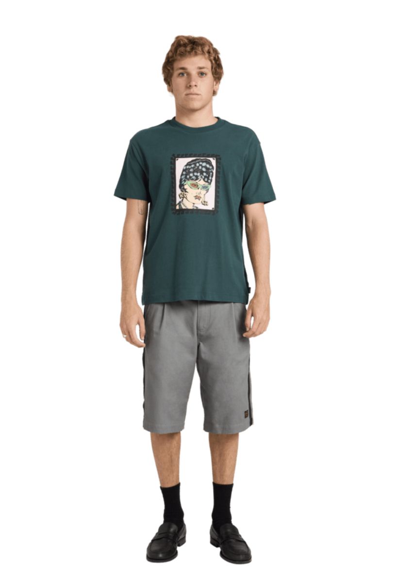 RVCA MENS BARBA BANGLES SS TEE - HUNTER GREEN