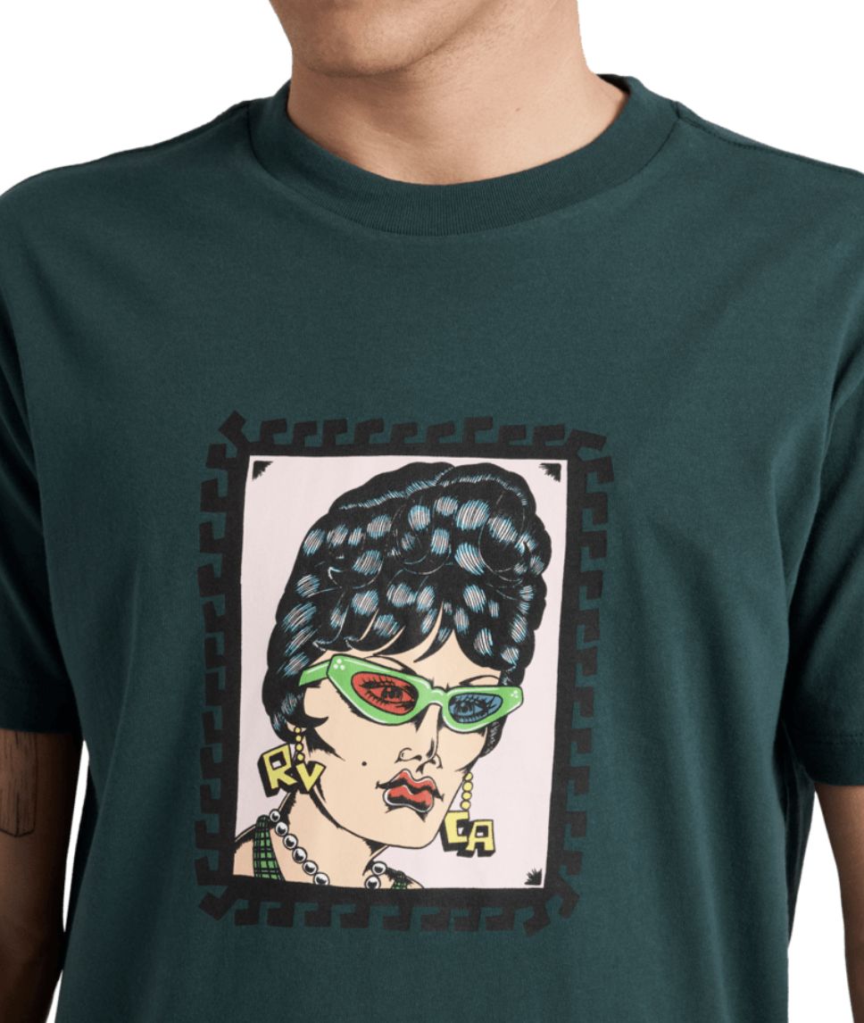 RVCA MENS BARBA BANGLES SS TEE - HUNTER GREEN
