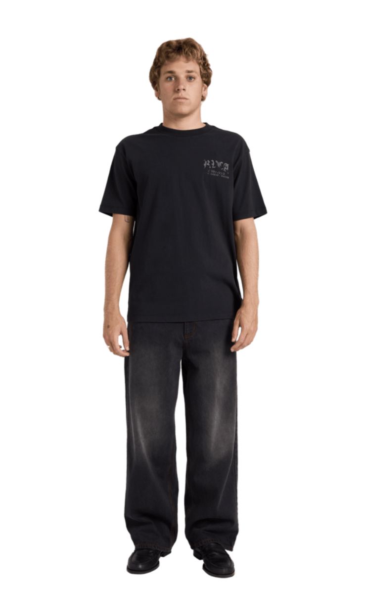 RVCA MENS RVCA BIG PRESS SS TEE - BLACK