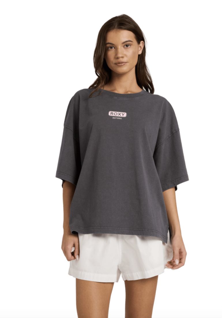 ROXY WOMENS FIND YOUR WAY SS TEE - PHANTOM