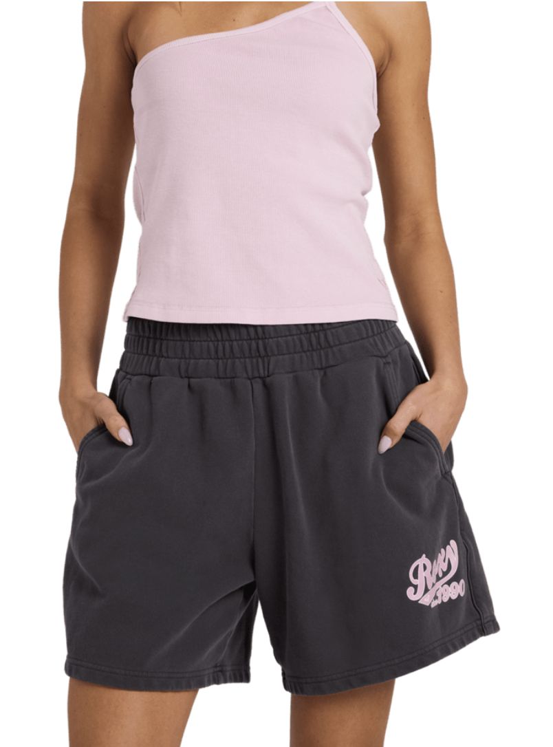 ROXY WOMENS LONG DAYS FLEECE SHORT - PHANTOM