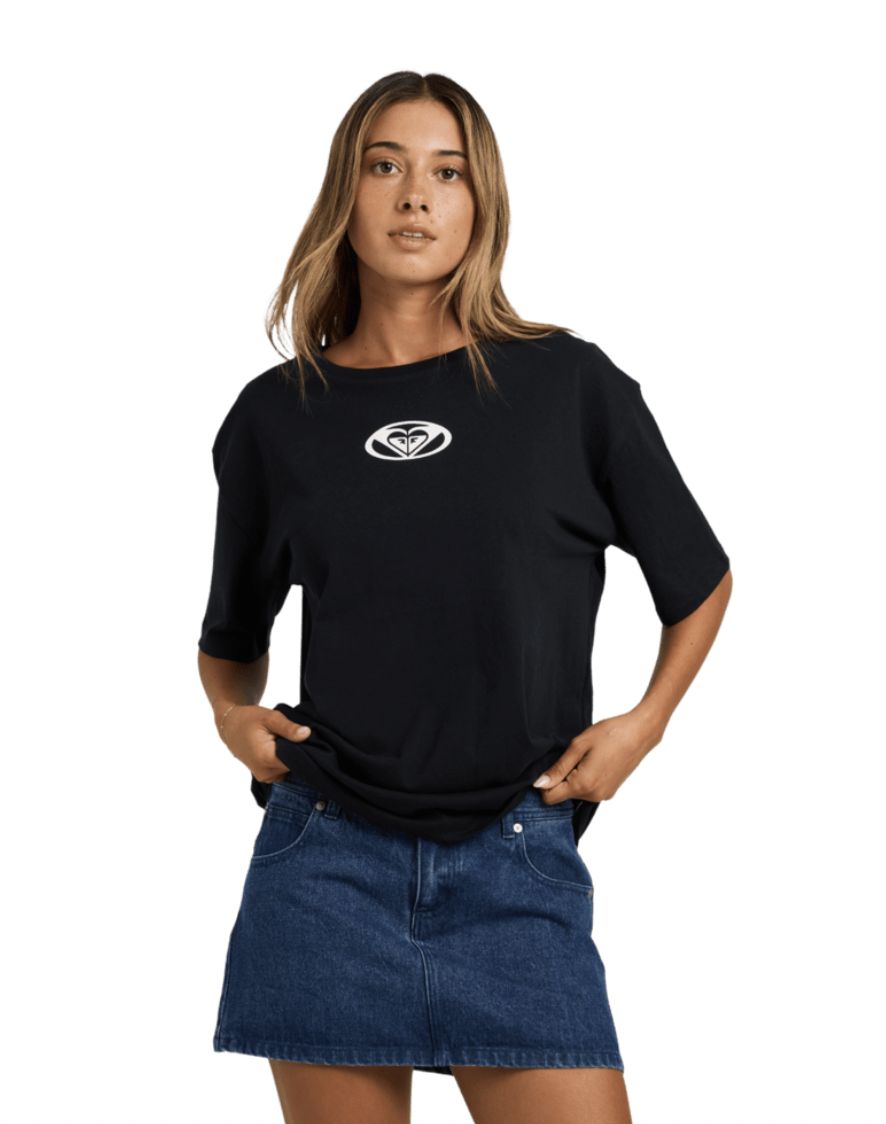 ROXY WOMENS SWELL SS TEE - BLACK