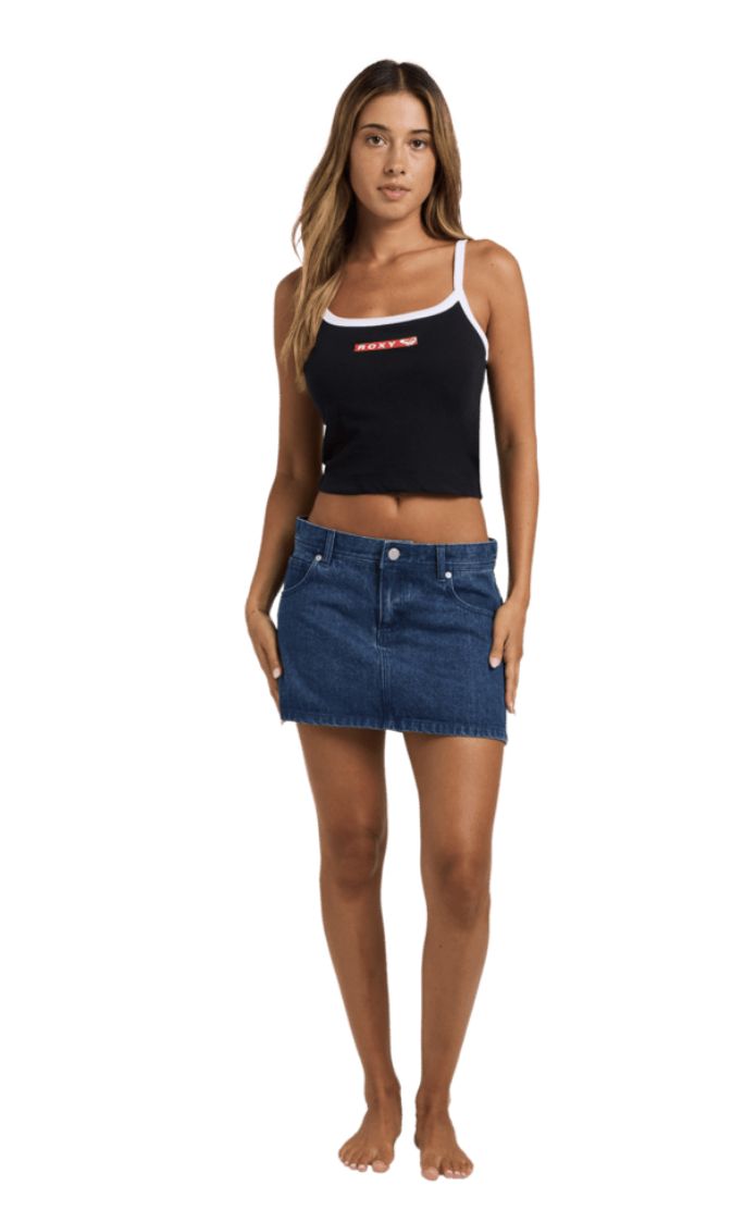 ROXY WOMENS REWIND CAMI TANK TOP - BLACK