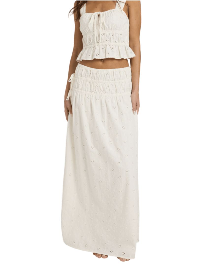 ROXY WOMENS LUCKY ONE MAXI SKIRT - COCONUT MILK