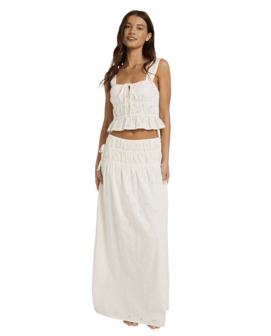 ROXY WOMENS LUCKY ONE MAXI SKIRT - COCONUT MILK