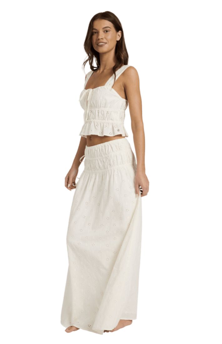 ROXY WOMENS LUCKY ONE MAXI SKIRT - COCONUT MILK