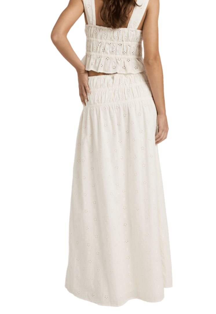 ROXY WOMENS LUCKY ONE MAXI SKIRT - COCONUT MILK