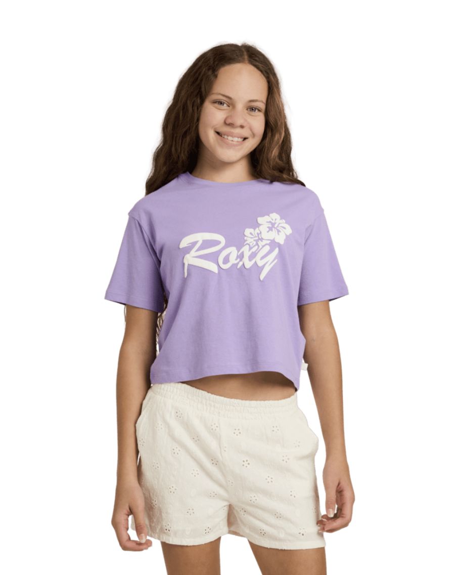 ROXY GIRLS SUMMER WAVE SS TEE - VIOLA