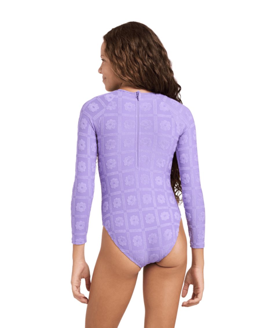 ROXY TEEN GIRLS THE GIRLS LS ONSIE SWIM SUIT - DAHLIA PURPLE