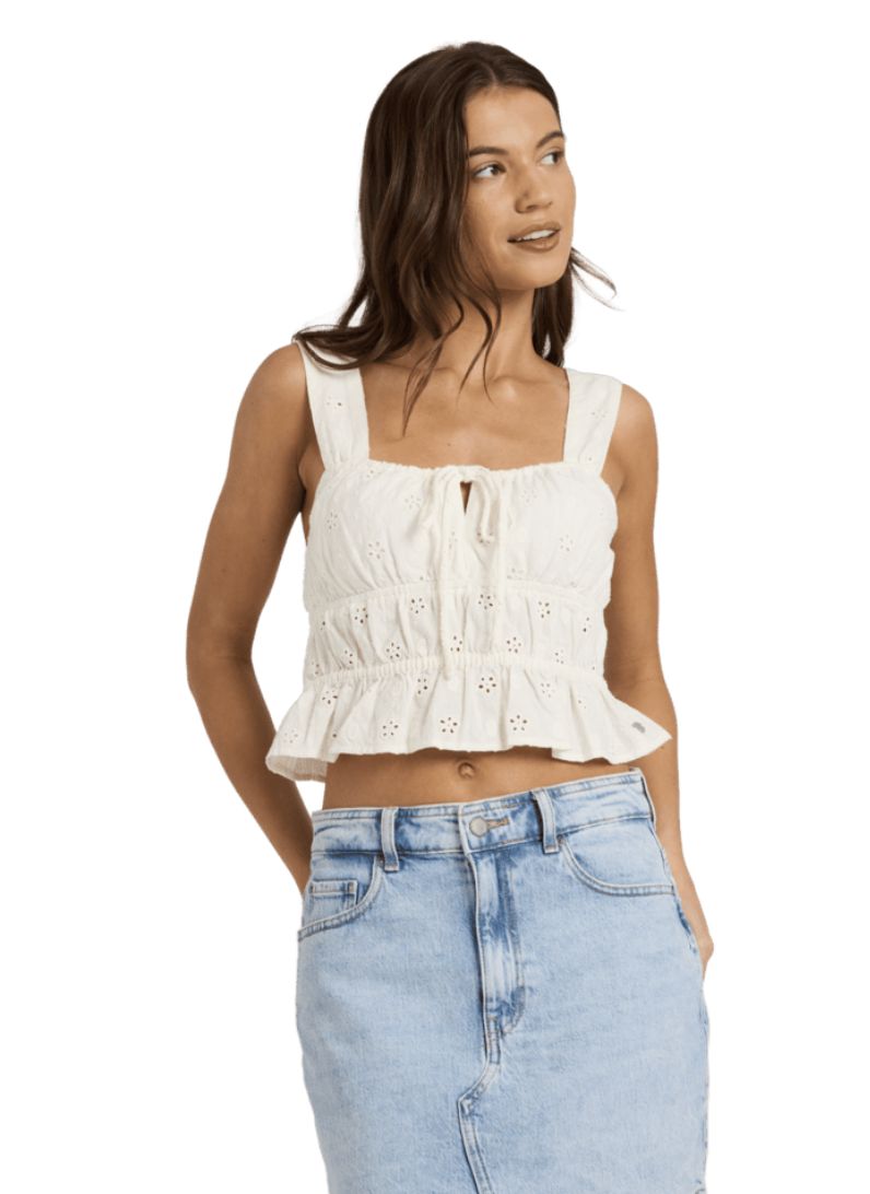 ROXY WOMENS LUCKY ONE SUNSET MIST TOP - COCONUT MILK