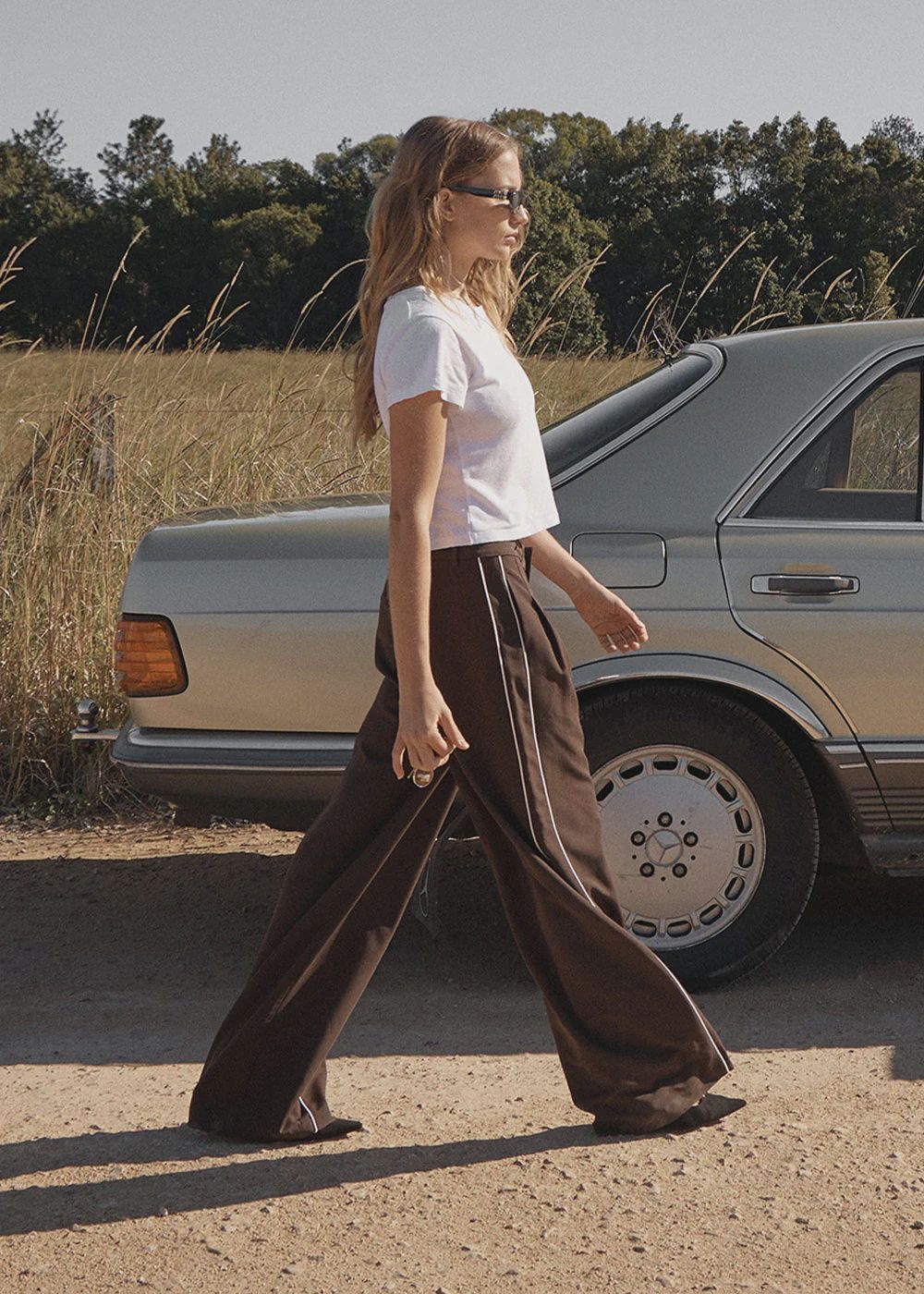 AFENDS WOMENS DITA LOW RISE TROUSER - COFFEE