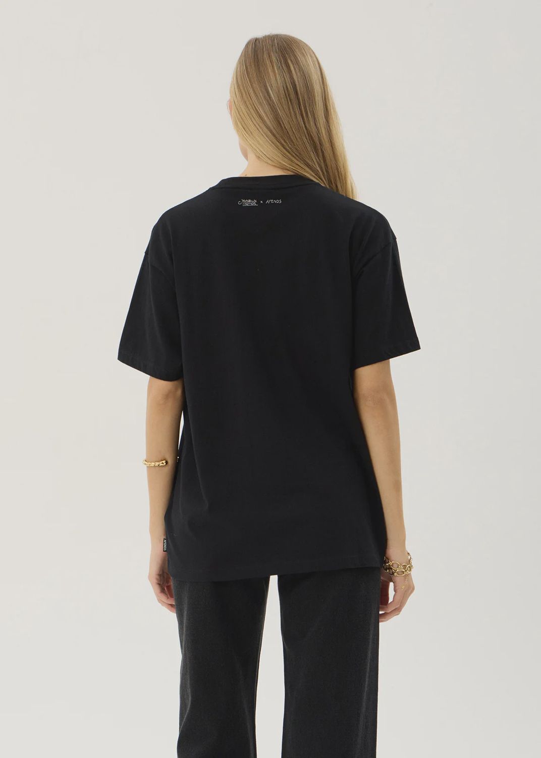 AFENDS WOMENS UNBOUND OVERSIZED SS TEE - BLACK