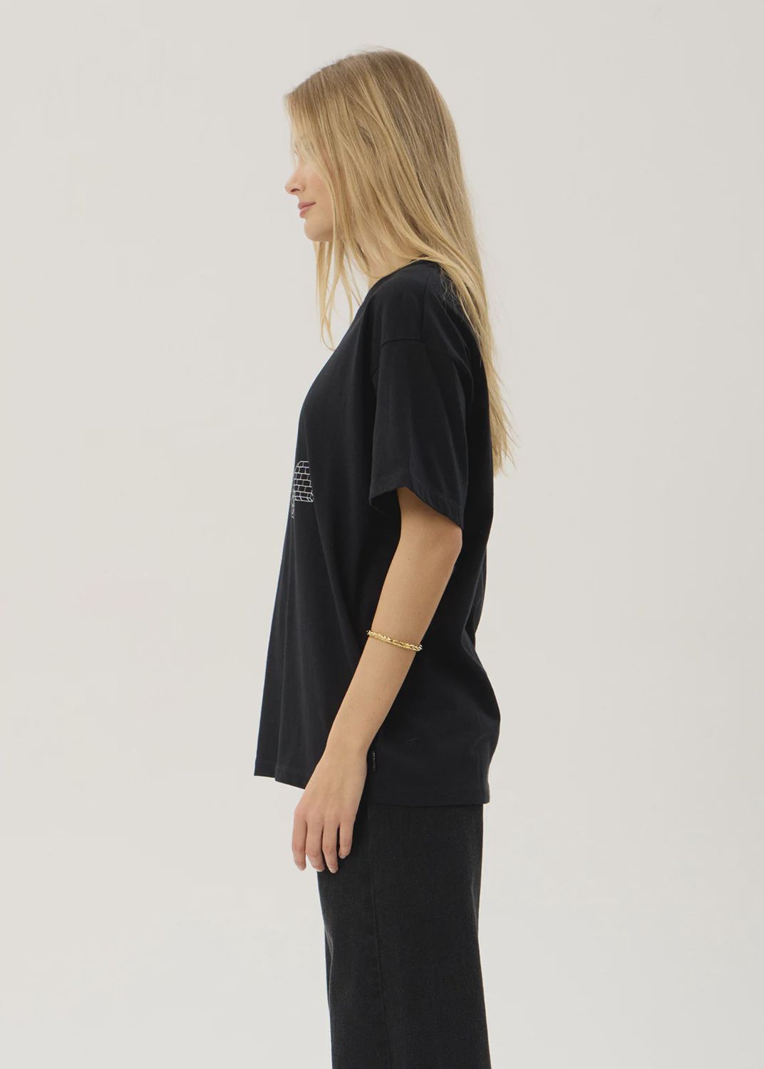 AFENDS WOMENS UNBOUND OVERSIZED SS TEE - BLACK