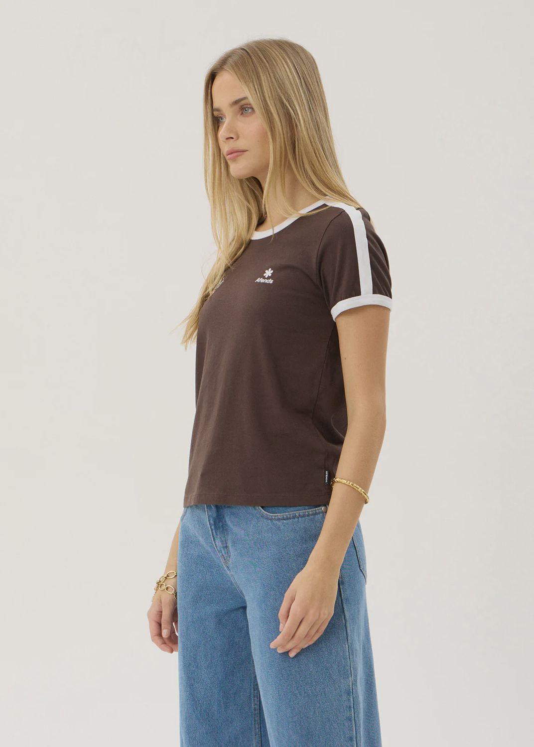 AFENDS WOMENS HELLBOUND RAGLAN SS TEE - COFFEE