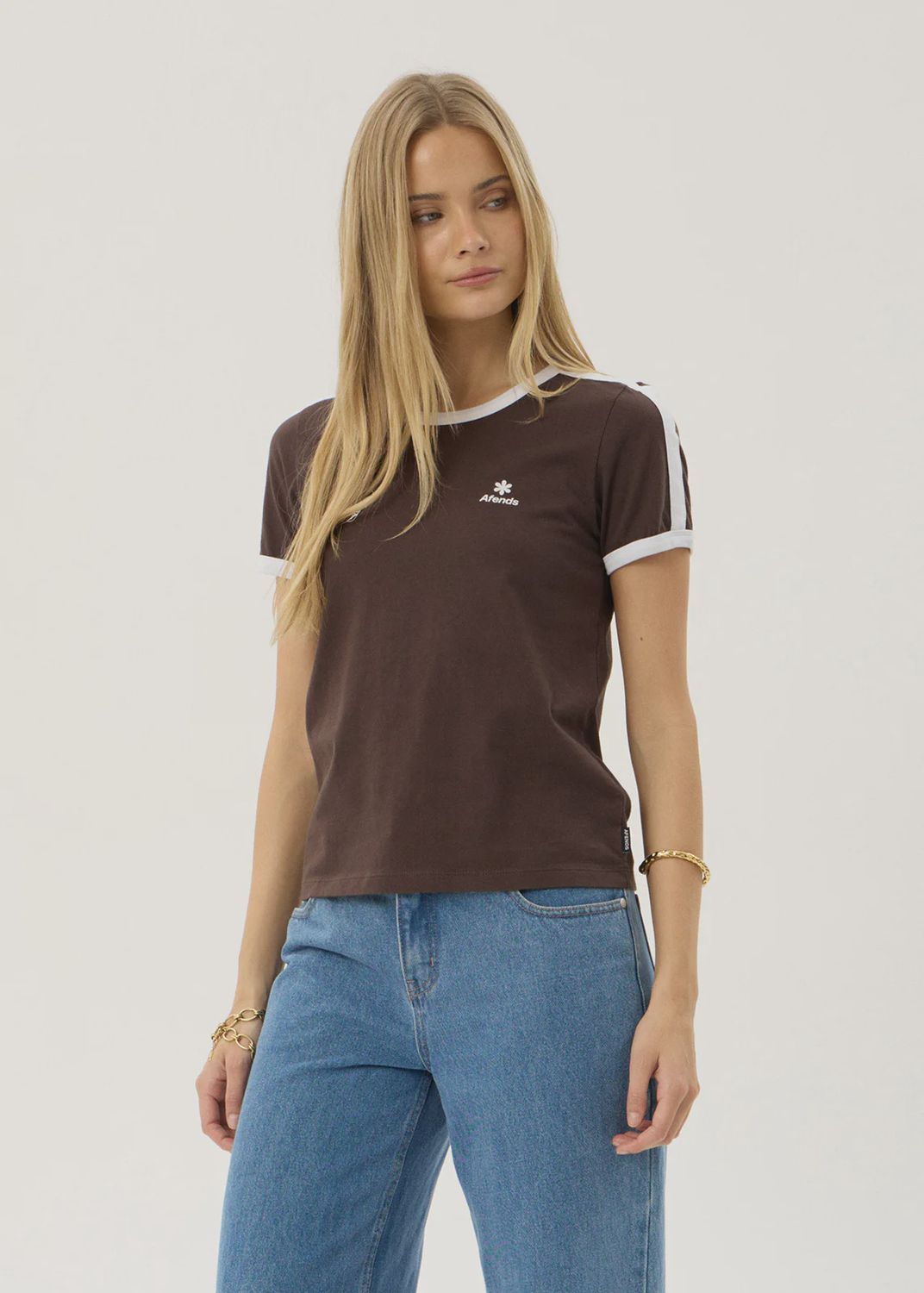 AFENDS WOMENS HELLBOUND RAGLAN SS TEE - COFFEE