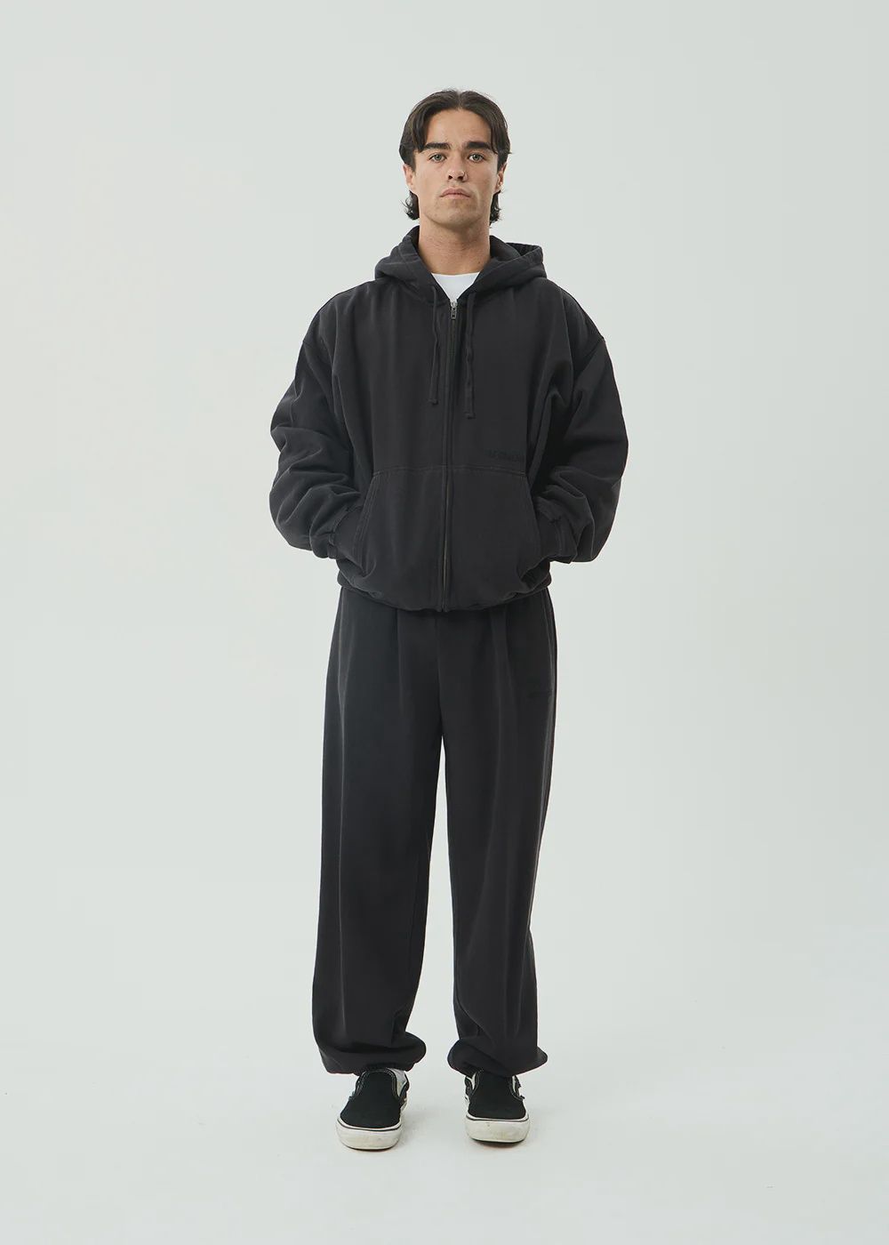 AFENDS MENS GENESIS TRACK PANT - STONE BLACK