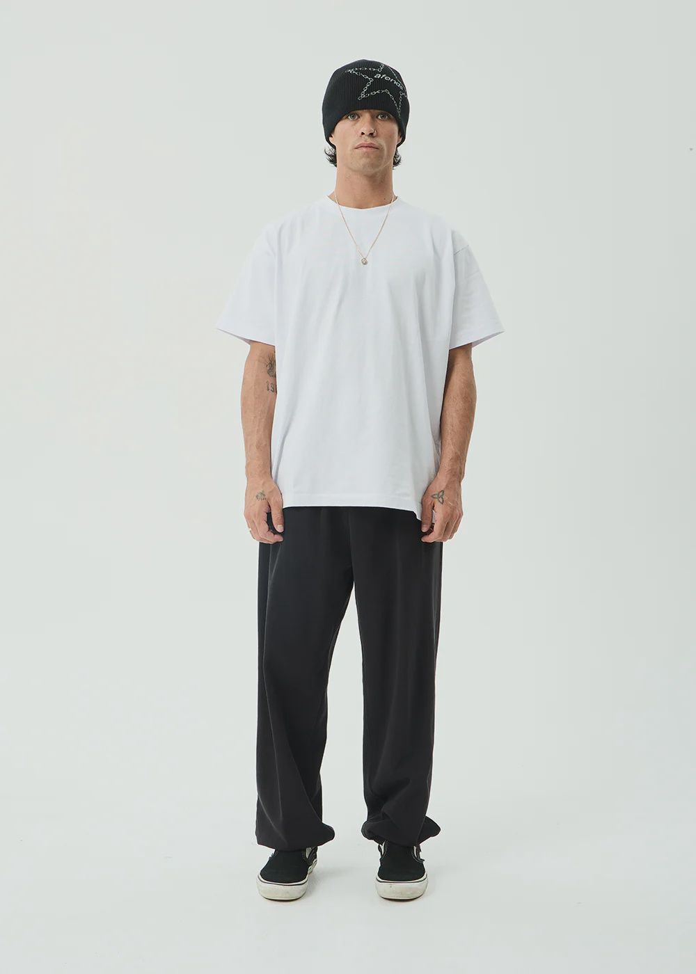 AFENDS MENS GENESIS TRACK PANT - STONE BLACK