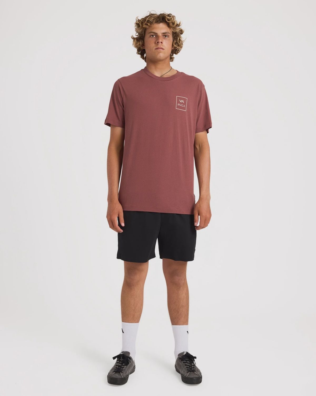 RVCA MENS VA ALL THE WAYS SS TEE - RED EARTH