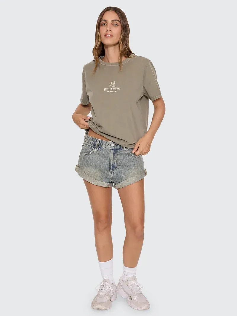 THRILLS WOMENS RISEN RELAXED TEE - OLIVE
