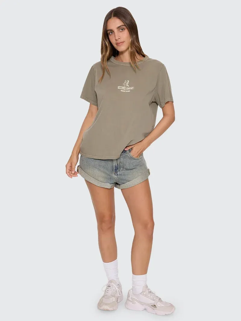 THRILLS WOMENS RISEN RELAXED TEE - OLIVE