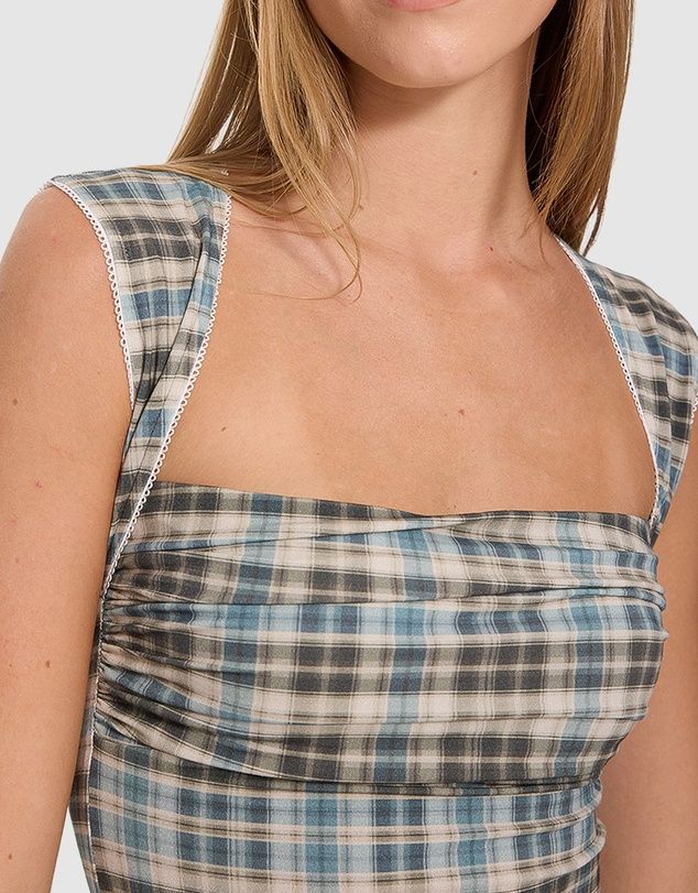 THRILLS WOMENS DESERT REVERB WESTWOOD TOP - DUSTY BLUE