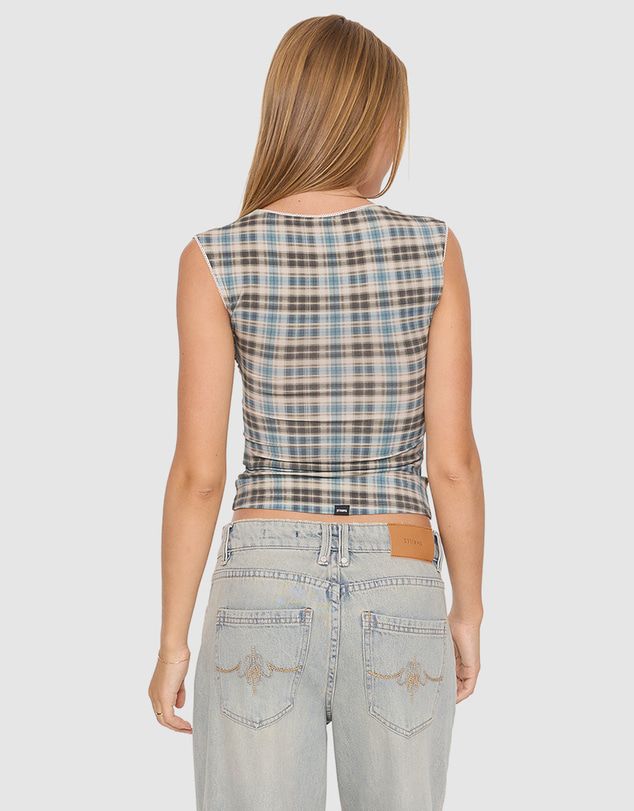THRILLS WOMENS DESERT REVERB WESTWOOD TOP - DUSTY BLUE
