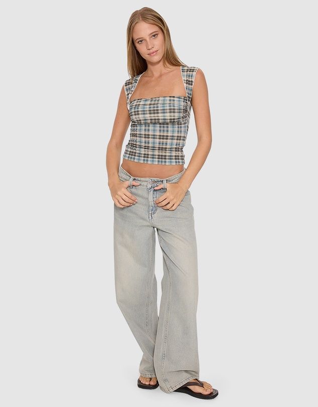 THRILLS WOMENS DESERT REVERB WESTWOOD TOP - DUSTY BLUE