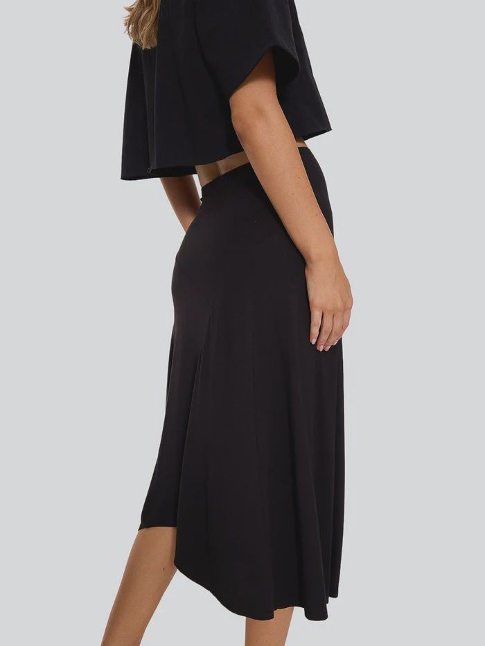 THRILLS WOMENS SIENNA MIDI SKIRT - BLACK