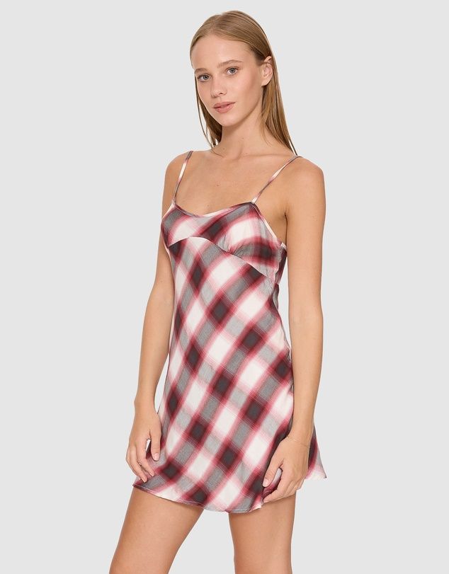 THRILLS WOMENS FADED TRANSMISSION MINI DRESS - SOUR CHERRY THRILLS WOMENS FADED TRANSMISSION MINI DRESS - SOUR CHERRY