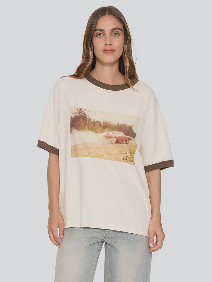 THRILLS WOMENS LAST STOP BOX FIT TEE - HERITAGE WHITE