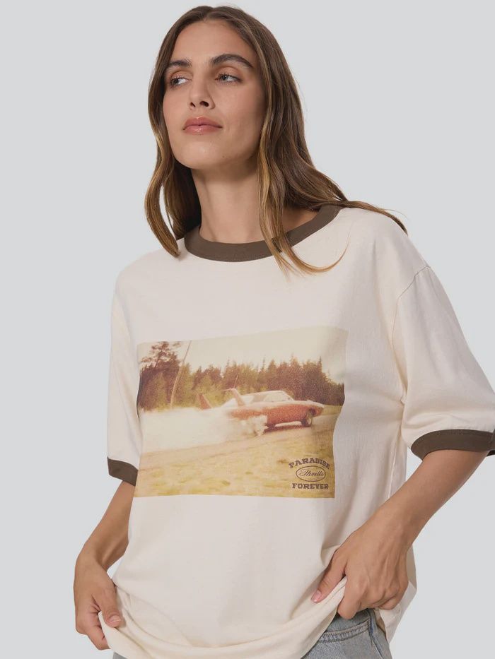 THRILLS WOMENS LAST STOP BOX FIT TEE - HERITAGE WHITE