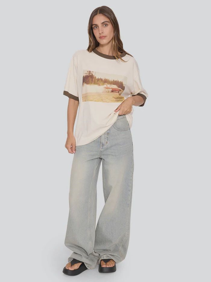 THRILLS WOMENS LAST STOP BOX FIT TEE - HERITAGE WHITE