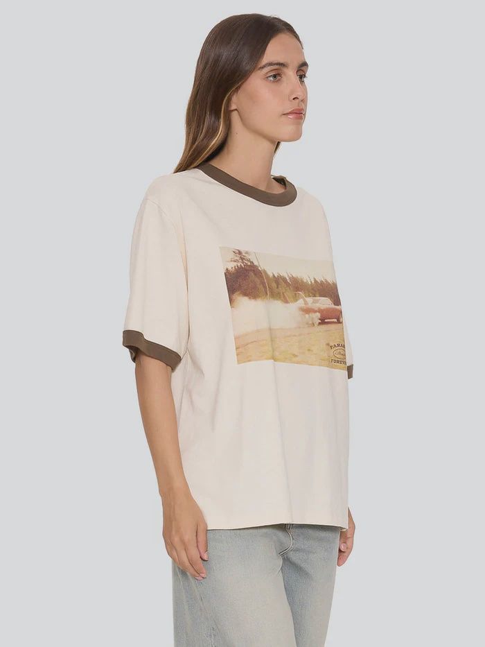 THRILLS WOMENS LAST STOP BOX FIT TEE - HERITAGE WHITE