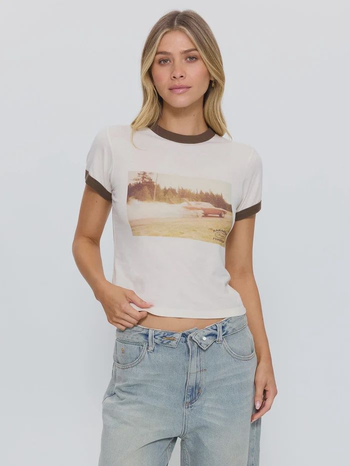 THRILLS WOMENS LAST STOP RINGER BOY TEE - HERITAGE WHITE