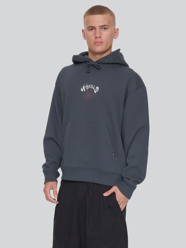 THRILLS MENS STAGGER SLOUCH PULL ON CROPPED HOOD - PETROL
