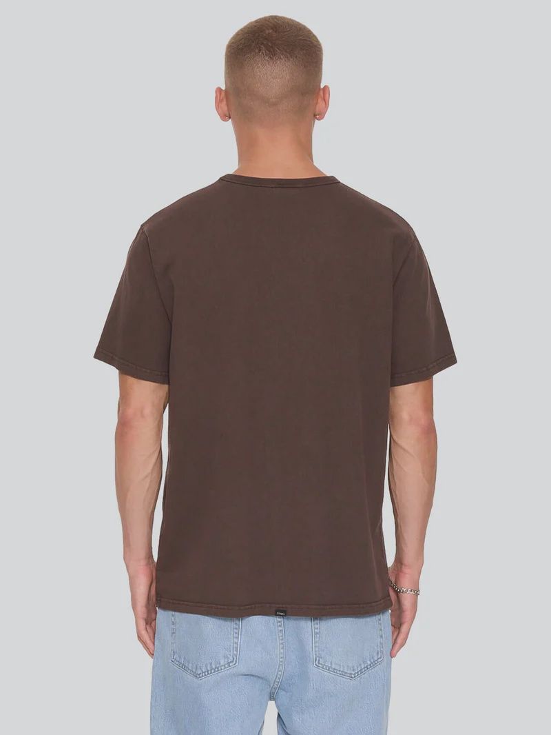 THRILLS MENS THRILLS WORKWEAR EMBRO MERCH TEE - POSTAL BROWN