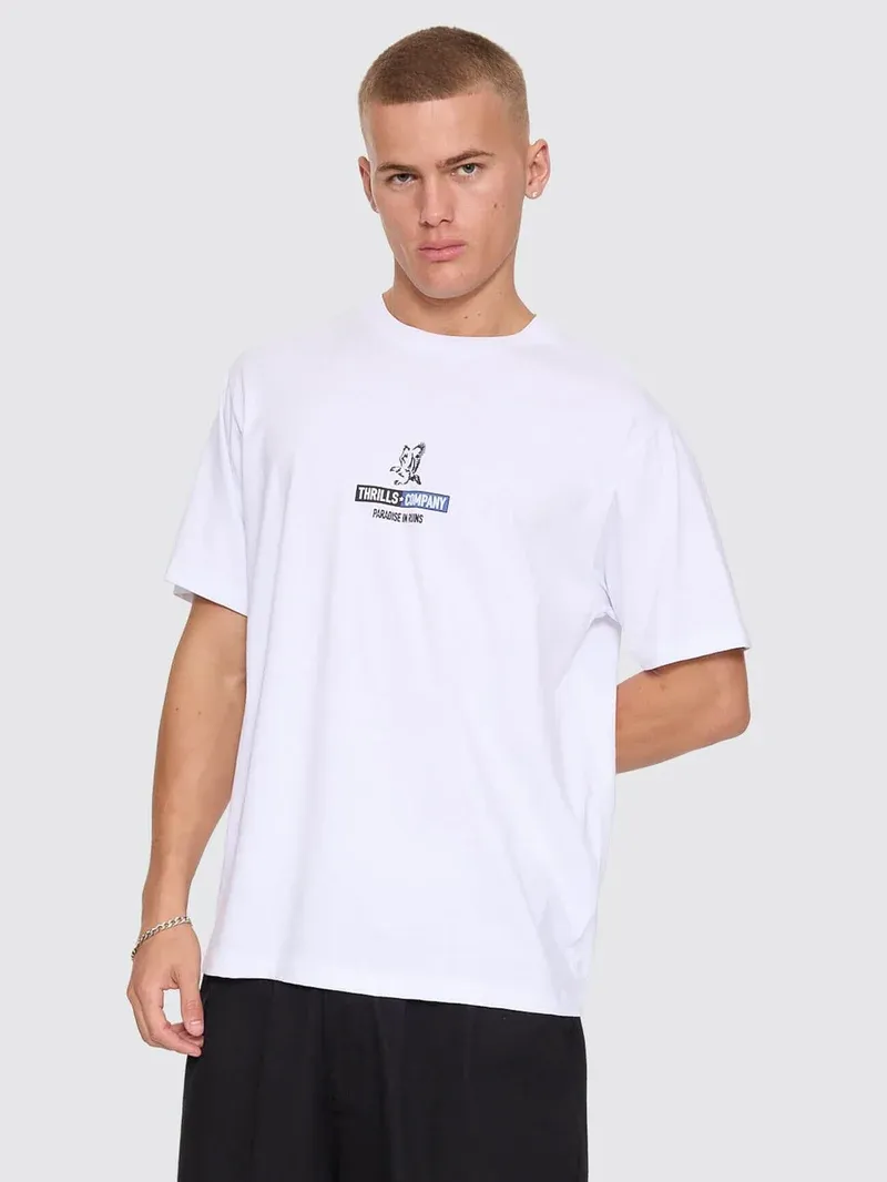 THRILLS MENS RISEN MERCH TEE - WHITE