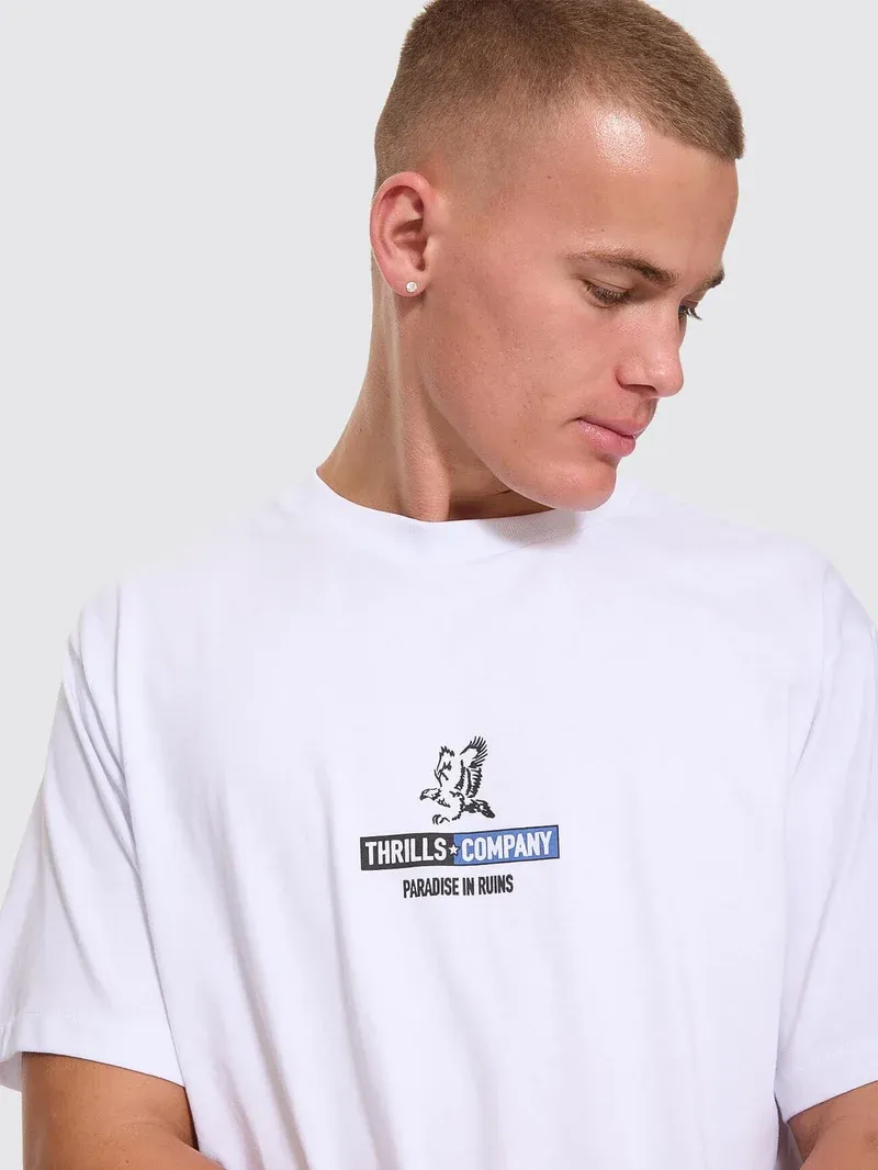 THRILLS MENS RISEN MERCH TEE - WHITE
