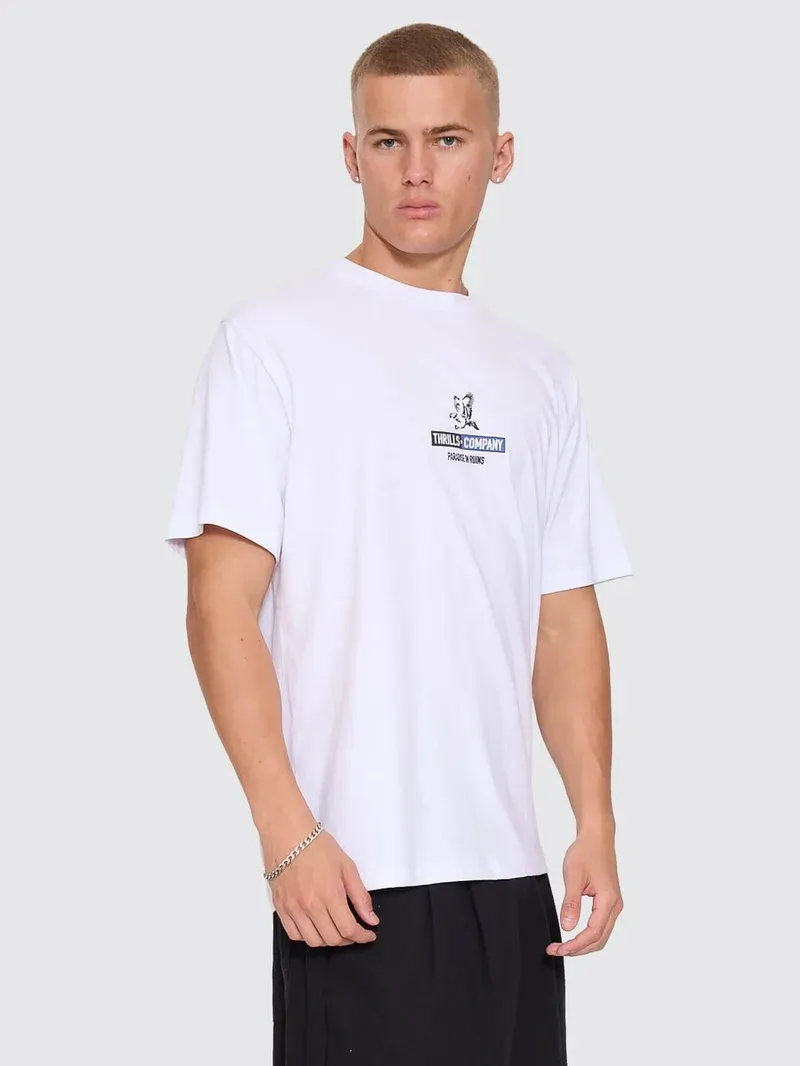 THRILLS MENS RISEN MERCH TEE - WHITE