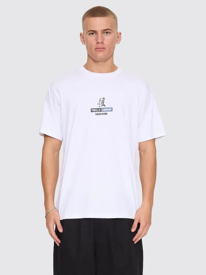 THRILLS MENS RISEN MERCH TEE - WHITE