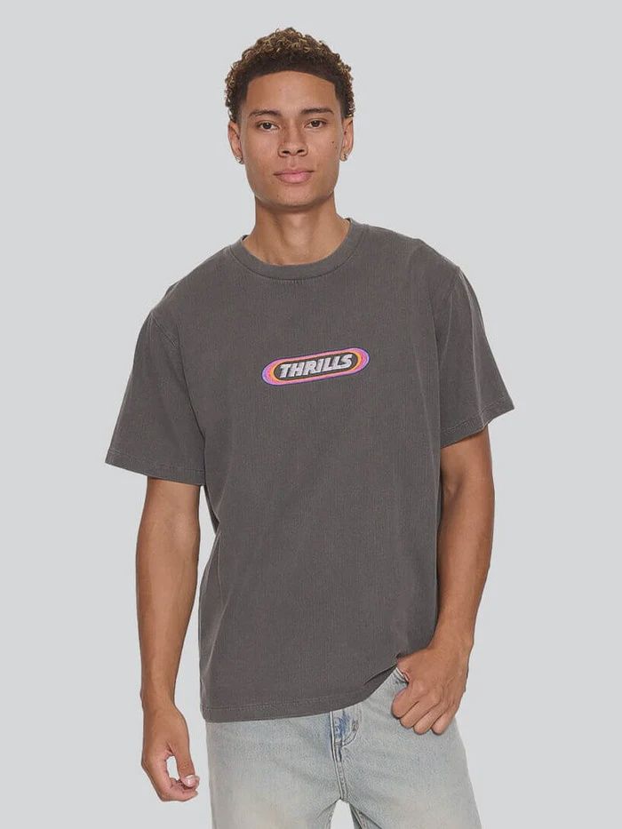 THRILLS MENS BUILT TO WIN EMBRO MERCH TEE - MARBLE BLACK