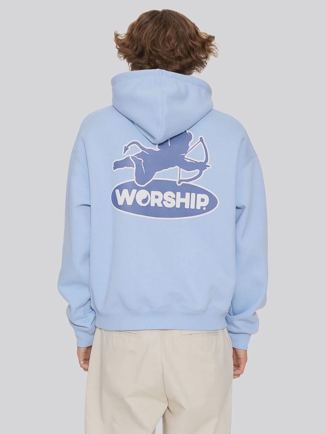WORSHIP MENS SHADOW CHERUB PULLOVER HOOD - DREAM BLUE