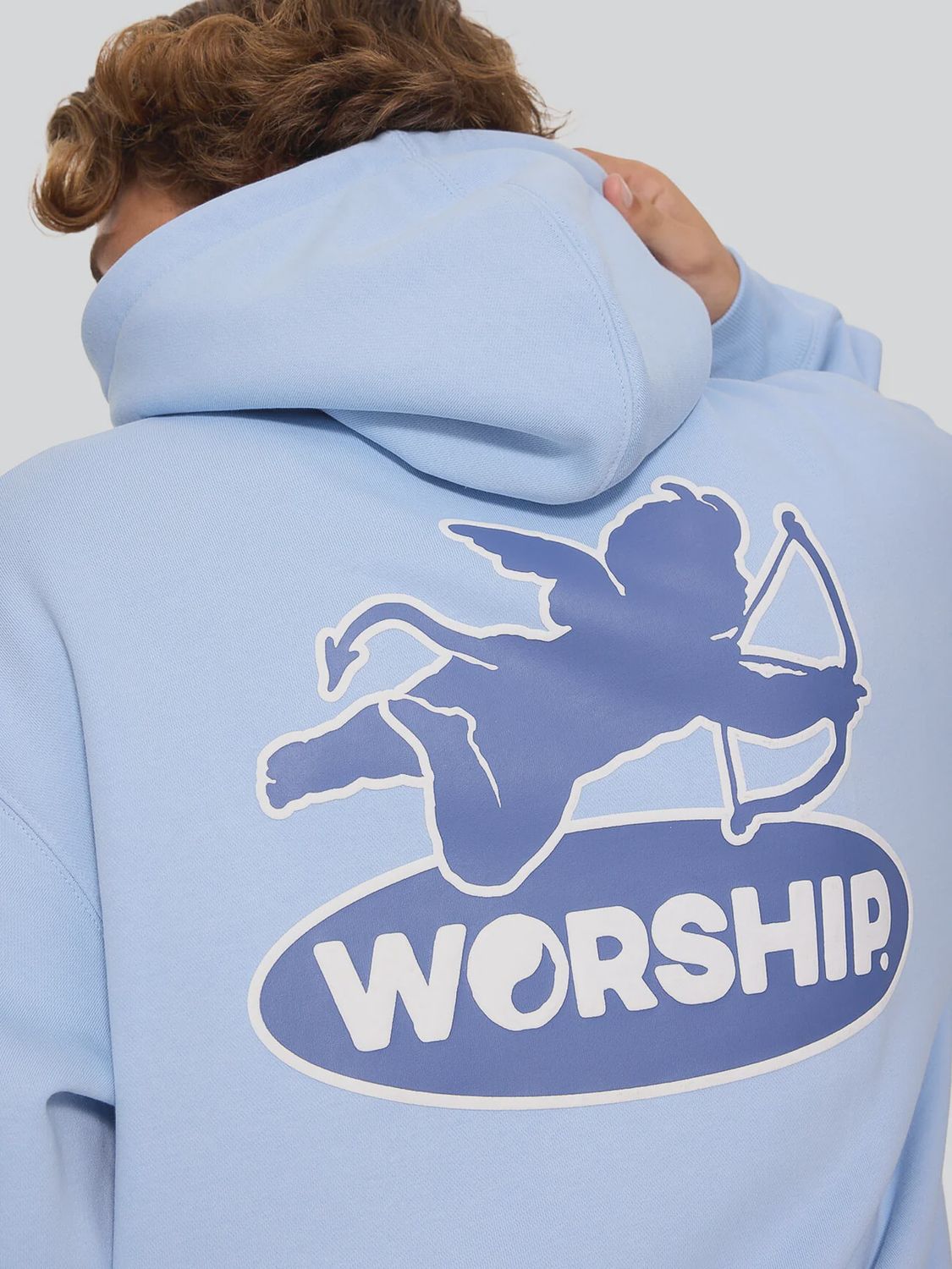 WORSHIP MENS SHADOW CHERUB PULLOVER HOOD - DREAM BLUE
