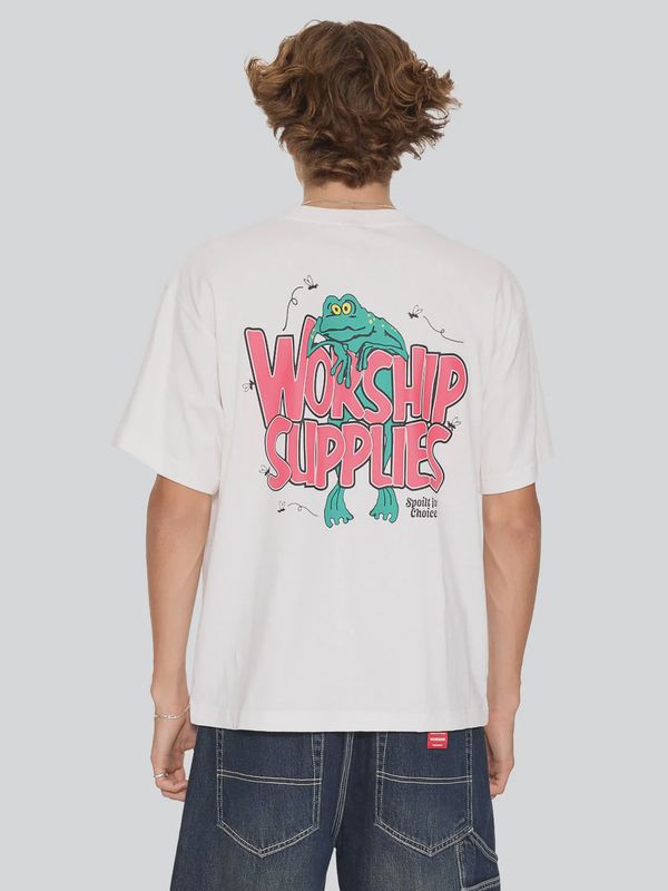 WORSHIP MENS SPOILT FOR CHOICE TEE - COCONUT MILK