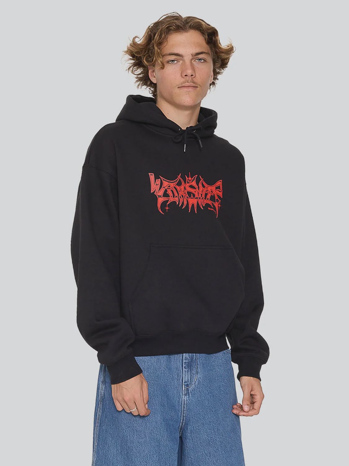 WORSHIP MENS OBSIDIAN PULLOVER HOOD - BLACK